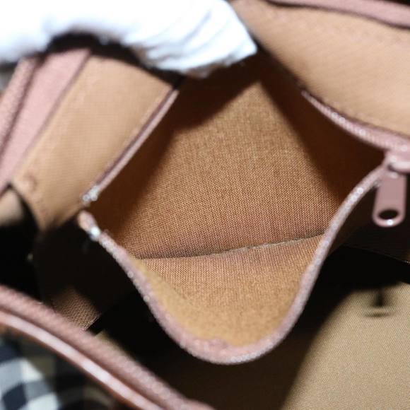 Burberrys Nova Check Hand Bag Nylon Canvas Beige Auth 62015 - Picture 12 of 16